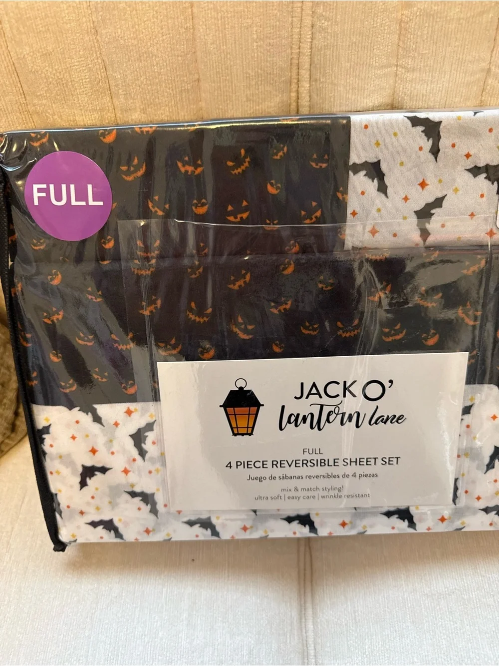 Bat Halloween full Sheet Set - Black & White